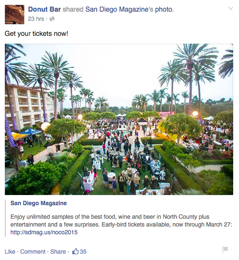 Example of Facebook Share