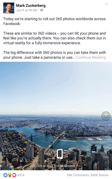 Mark Zuckerberg 360 photo