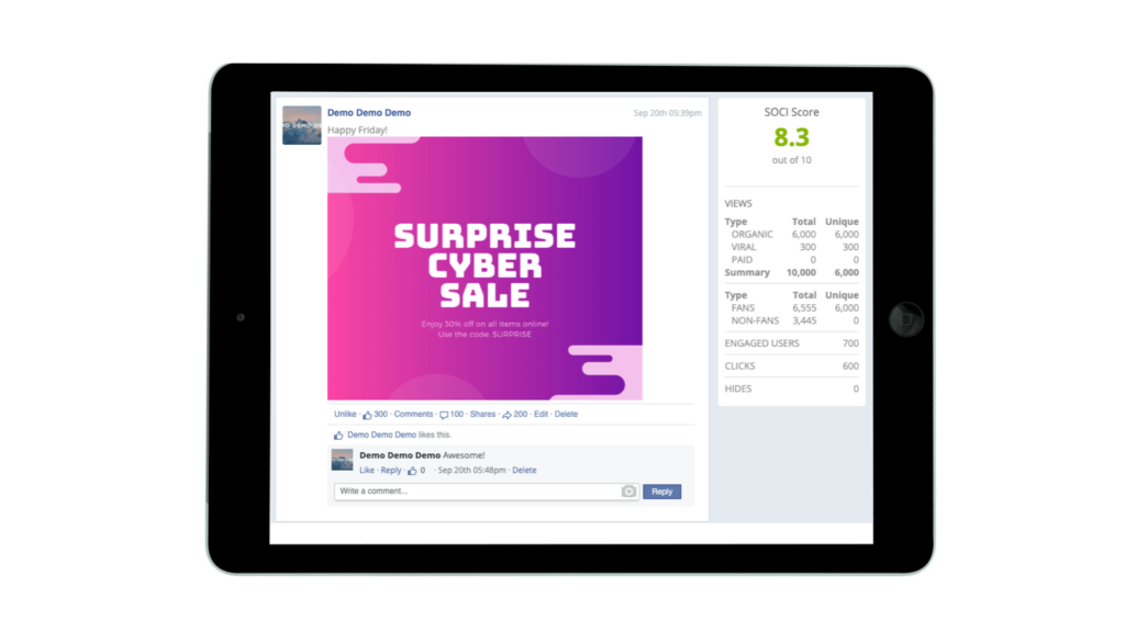 SOCi Score Platform Screenshot