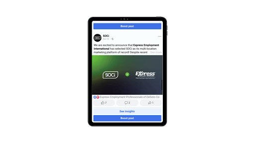 boosting posts on facebook and instagram