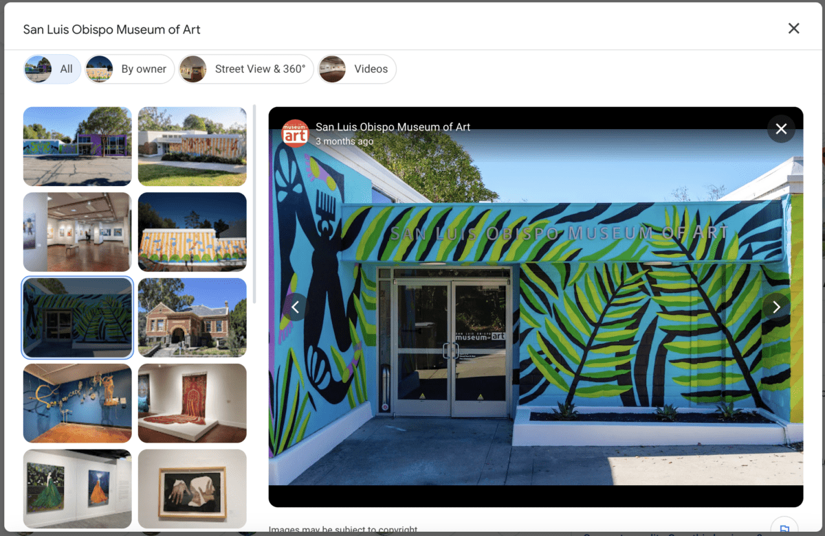 An image showcasing the new layout for Google Business Profile photo galleries