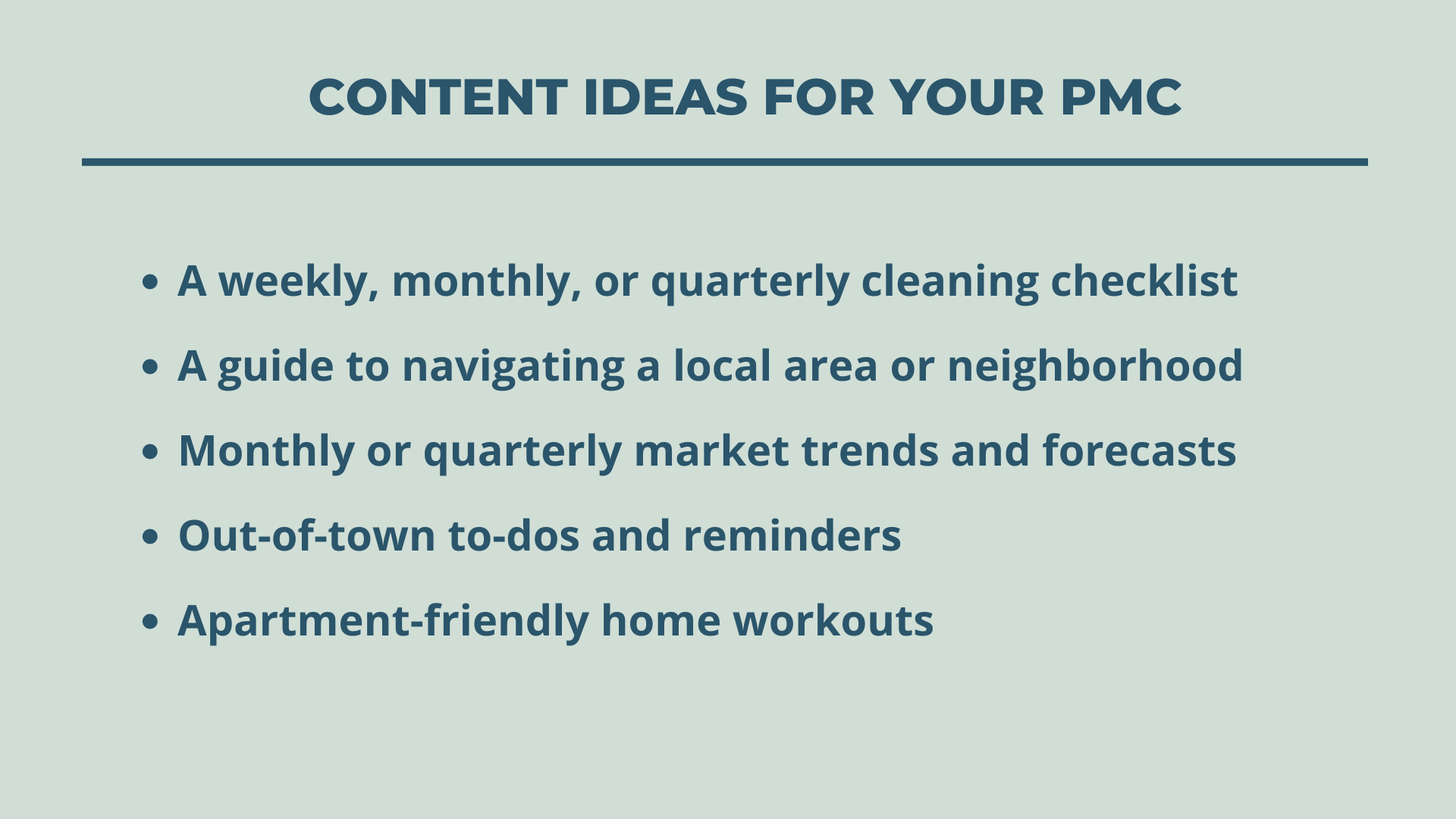 Light green and gray background with bullet-point text in dark blue