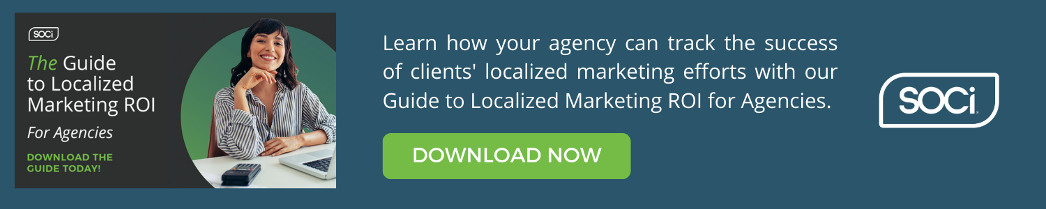Short blue and green CTA promoting our ROI Guide for Agencies